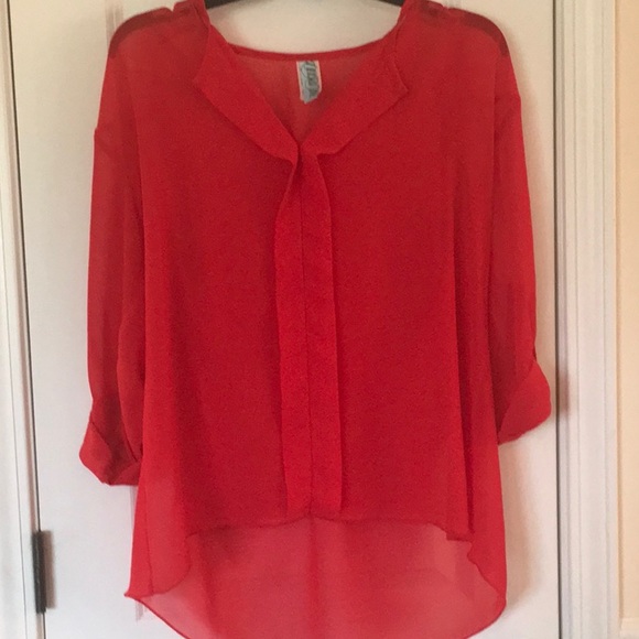Aina Be Tops - 3/$10 Aina Be Sheer Red Blouse